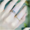 Band Rings Tiny Small Ring Set For Women Gold Color Cubic Zirconia Midi Finger Wedding Anniversary Jewelry Accessories Gifts Kar229 Ot9T6