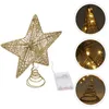 Dekorativa figurer Holiday Tree Decoration Christmas Top Star Decorations Outdoor Lighting Pentagram