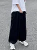 Kvinnor Pants Capris Houzhou Harajuku Streetwear Khaki Cargo Pants Kvinnor Överdimensionerade fickor Hip Hop Black Wide Leg Byxor för kvinnliga koreanska mode 230925