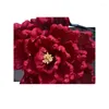 Hair Clips Accessories Women's Silk Printed Pattern Red Flower Lady Picture Series Style Oversized Plant Peony21cm 1Pc