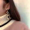 Dangle Oorbellen Fabriek Direct Mode Zwarte Edelsteen Japan en Zuid-Korea Kristal overdreven luxe banket lang