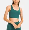 LL-DW002 Buttery-Soft Sports Bh Classic Yoga Bra Skin-Friendly Women Brassiere Fashion Tops Sexig Cross Strap Tank Lady Underwear Fitness Vest med avtagbara koppar