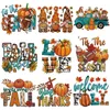 Notions Iron on Decal Pumpkin Patches Appliques Fall Thanksgiving Series Heat Transfer Stickers Washable for T-Shirt Clothing Pillow Backpack DIY Craft Supplies