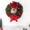 Dekorative Blumen Weihnachtskranz Girlande Ornament Weihnachten Haustür hängende Ornamente Home Office Zimmer Baumdekoration