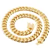 Catene Miami cubane in acciaio inossidabile di larghezza 8-18mm Collane con scatola di zirconi CZ Catena d'oro pesante grande per uomo Gioielli Hip Hop Rock319V