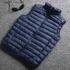 Męskie puch Parkas Winter jesienne męskie męskie karze kamizelki moda Ultra lekki płaszcz Parka Parka Męska kamizelka bez rękawów L230926