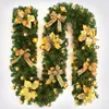 Decorative Flowers Light Up Wreath Christmas Garland Decorations For Home Wall Fireplace Entrance Deocor Xmas Tree Ornaments Holiday