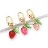 Sleutelhangers Groothandel Fruit Straberry Sleutelhanger Acryl Hangtas Decoratie Rits Pl Charm Planner Charms Accessoires Drop Delivery Jewel Dhnzr