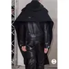 Casaco de lã masculino ultra longo S-4XL preto cáqui inverno personalidade moda lapela sem mangas