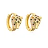 Hoop Huggie Mafisar 2023 Fashion Gold Color Gold Stail Steel Wedding Jewelry Luxury AAA CZ Zircon Leopard Earrings for Elegant Women Gift 230926