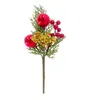 Fleurs décoratives 1 pièce Branches de plantes de pin artificielles fausses plantes feuille verte Simulation baies rouges bricolage artisanat ornement de noël maison