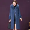 Pelliccia delle donne 2023 di Inverno Delle Donne Cappotto di Grandi Dimensioni Sottile Grana pelle di pecora Parka Temperamento Collare Addensare Caldo Con Cappuccio Outwear