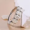 Passed Test New Trendy 925 Sterling Silver Certified Moissanite Diamond Ring For Men Women Engagement Gift Size 6-11