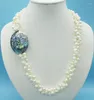 Choker Natural White Baroque Pearl Necklace And Abalone Shell SUPER LOW PRICE Gift For Women 23"