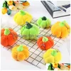 Portachiavi Mini simpatico cartone animato zucca peluche portachiavi Halloween piccoli ornamenti per auto creativo ciondolo verdura borsa portachiavi goccia Deliv Dhbvs