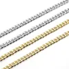 Halsband kubansk länkkedja rostfritt stål 18k guldpläterad ton punk smycken armband halsband3 5 7mm24 254h