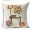 Pillow Case WZH Thanksgiving Cover Pumpkin Cushion Cover Linen Farmhouse Decor Case Home Decor Sofa Car 45CM*45CM T230926