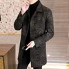 Homme laine décontracté Trench manteau coupe-vent hommes Social Streetwear pardessus automne hiver laine mi-long coréen mince Tweed