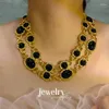 Chains Retro Noble Double-layer Necklace Black Classic Bead Texture For Women