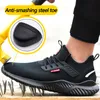 Zapatos de vestir Hombres de seguridad con puntera de acero Zapatillas de trabajo antismash Zapatillas ligeras a prueba de pinchazos Gota indestructible 230926