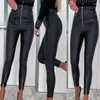 Women's Pants High Waist PU Leather Pencil Women Sexy Stretch Bodycon Trousers Foot Zipper Ladies Artificial Latex Night Clubs Legging