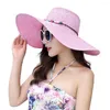Chapeaux à large bord Chapeau de godet élégant Bande d'absorption de la sueur Protection solaire Mince Femmes Big Floppy