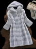 Женское меховое осенне-зимнее пальто из искусственной норки, женское длинное пальто с капюшоном, толстая теплая верхняя одежда, куртка