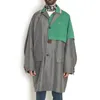 Trench da uomo 22AW KOLOR Arrivo Nero e verde bicolore Giappone Polo ricamo giacca a vento giacca monopetto blu scuro allentata 230925