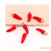 Charms 20pc/Lot Red Chili Pepper Pendant Charm Fit For Glass Magnetic Floating Locket Armband Halsband Making Drop Leverans smycken F DHHK9