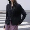 Damenpullover Langarm-Pullover in Kontrastfarbe Stilvoller Strickmantel Reverskragen Langarm-Cardigan mit für den Innenbereich