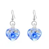 Dangle Chandelier Inspired Fashion Spiral Inner Flowered Glass Love Earrings Coloured Glaze Pendant Earring For Girl Lady Drop Deliver Dhnsn