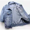 Chaquetas de mujer Primavera Verano Media manga Mujer Cuello Abrigo angustiado Señoras Lavado Recortado Denim Chaqueta Chica Ripped Jean Cardigan Shawl 230925