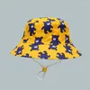 Berets 24 Designs Children Cartoon Printed Crabs Rockets Fisherman Hat Spring Summer Cute Boys Girls Outdoor Sun Protection Animal