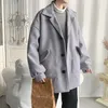 Männer Wolle Männer der Herbst Winter Jacke Koreanische Mode Streetwear Stepp Männer Oversize Graben Woolen Mantel Kurzen Mantel 2023