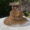 Berety słomy kapelusz dla kobiet mężczyzn letnie ręcznie robione klasyczne zabytkowe puste westernowe zwinięte szerokie brzeg słońca Caping Caping Caping