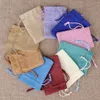 8 sacchetti di tela naturale con coulisse da 10 cm, regalo di iuta, confezioni di gioielli, sacchetti per bomboniere2793