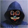 Parti Maskeleri Şeytan Slayer Parlayan El Tel Maskesi Kimetsu Hayır Yaiba Karakterler Cosplay Kostüm Aksesuarları Japon Fox Cadılar Bayramı Led Dro Otga8