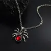 Hanger Kettingen Gothic Spider Ketting Voor Vrouwen Verstelbare Ingelegde Zirkoon Kristal Halfedelsteen Choker Halloween Cadeau