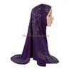 Hijabs Yyz7 Instant Hijab Heavy Crystal Line Drill for Women Veil Muslim Fashion Islam Cap Scarf Headscarf Drop Delivery Accessories H DHRW4