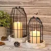 Candle Holders Rustic Wire Metal Cloche Lantern Decorative Vintage Cage Modern Farmhouse Decor For Fireplace Dining Table