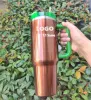 Dhl 40 oz kupa gemisi tumbler kravat boya parıltı leopar saplı yalıtılmış tumbler kapaklı saman paslanmaz çelik kahve termos fincan gg026