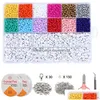 Acrylique Plastique Lucite Lettre Verre Rocaille Perle Ensemble Polymère Argile Alphabet Kit Doux Y Boîte-Cadeau Pour Bracelet Fabrication De Bijoux DIY Accessoire Dhc1Q