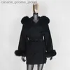 Misto lana da donna FURBELIEVE 2020 Cappotto in vera pelliccia Giacca invernale da donna 100% naturale Collo in pelliccia di volpe Polsini Cashmere Misto lana Capispalla oversize NuovoL230926