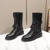 Boots Women Low Heel Leather Cowhide High End Lace Up For Fashion Slip On Long Pipe Female Trend Winter Footwear 230925