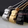 Correntes prata cor ouro preto pingente colar para homens / mulheres encantos jóias presente de alta qualidade aço inoxidável 24 "comprimento cadeia