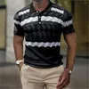 Polos pour hommes Polo Vintage 3D Stripe Print Vêtements de haute qualité Chemise ample surdimensionnée Tops T-shirts doux Été Casual Manches courtes