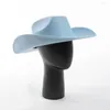 Berets wełna zachodnia kowbojowa kapelusz kobiety mężczyźni jesienne zima swobodne filc cowgirl na świeżym powietrzu ciepłe wklęsły kształt fedoras top