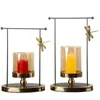 Candle Holders Unusual Geometric Holder Metal Unique Small Pillar Transparent Glass Gold Scented Wedding Bougeoir Decor