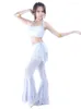 Stage Wear Solid Color Oriental Dancing Costume Belly Dance Suit Performance Jazz Tassel Modern Urban Latin Clothes Classical Top Pant