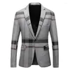 Costumes pour hommes Plus Taille 4XL 5XL Top Qualité Blazers Hommes 2024 Marque Vêtements Bleu Foncé Gris Blazer Hommes Slim Fit Casual Élégant Costume Veste